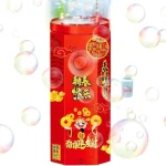 Rechargeable Bubble Machine, Fireworks Bubble Machine Toys, Electric Bubble Maker Toys with Light & Music, for Indoor Outdoor Birthday Party